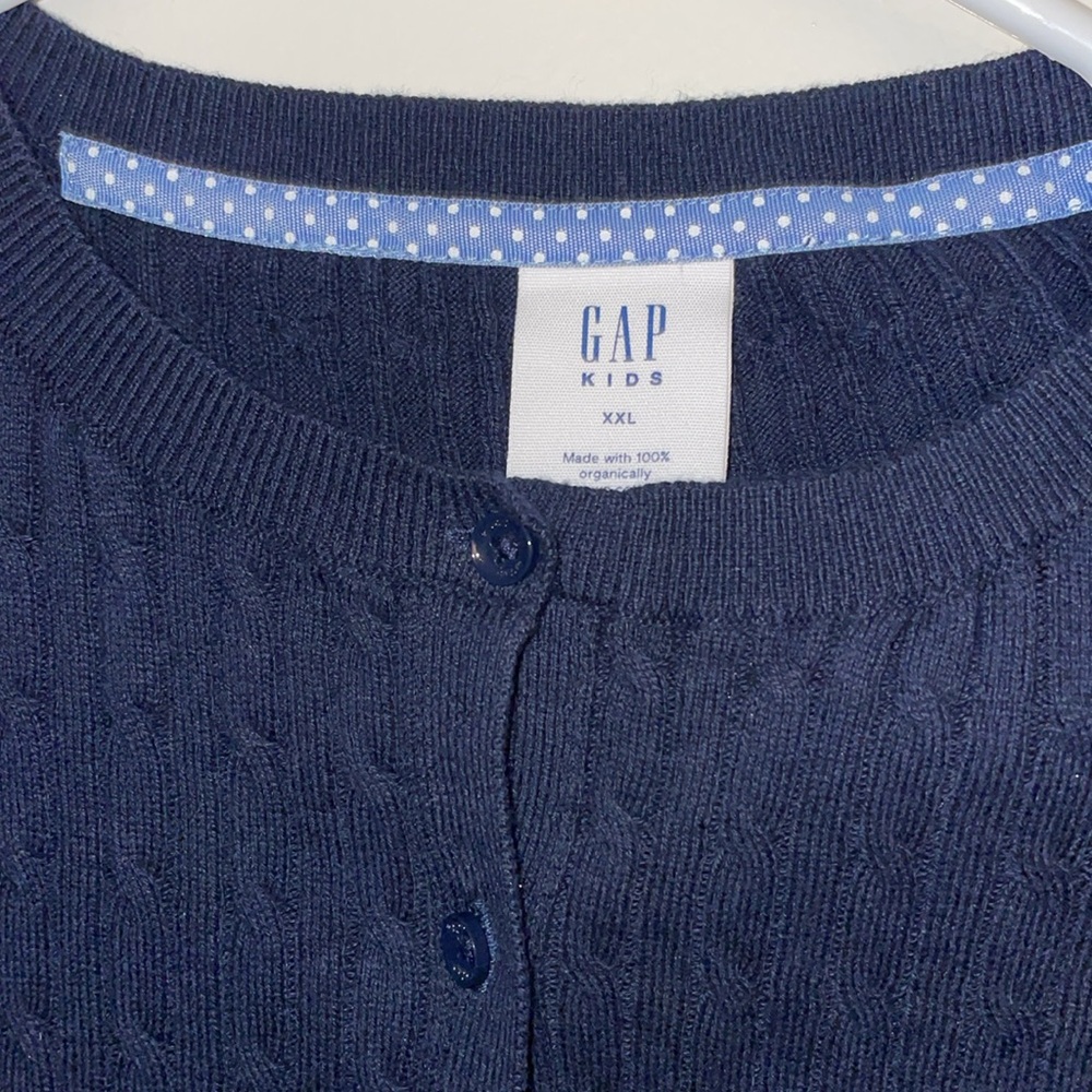 GAP Navy Blue Uniform Sweater, button up, perfect condition NWOT XXL - Picture 2 of 3